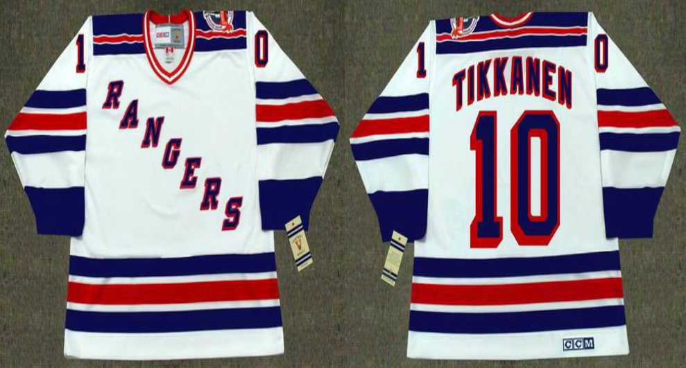 2019 Men New York Rangers #10 Tikkanen white CCM NHL jerseys